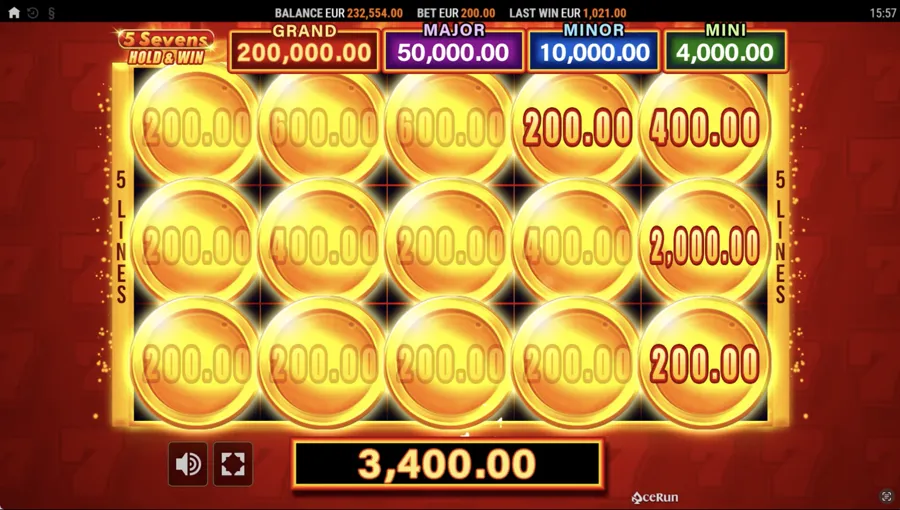 5 Sevens Hold and Win
