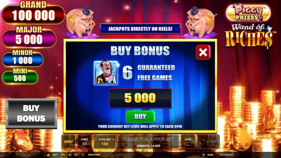 Piggy Prizes Wand of Riches Buy Bonus