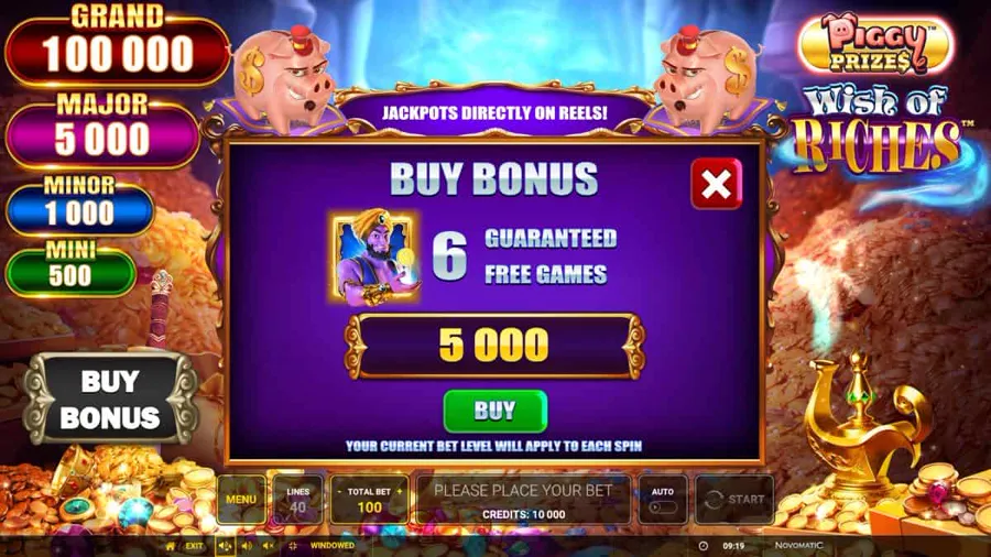 Piggy Prizes Wish of Riches Buy Bonus