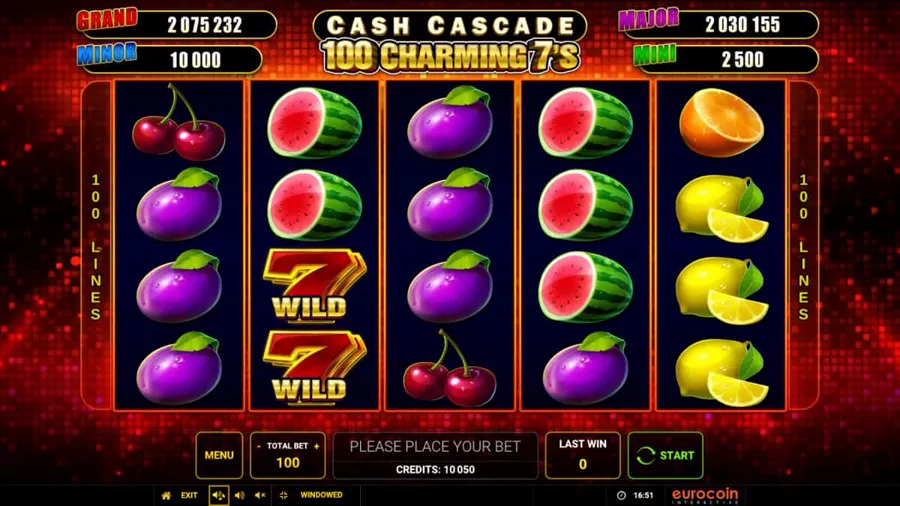 Cash Cascade – 100 Charming 7’s