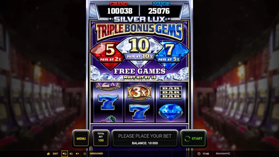 Silver Lux- Triple Bonus Gems